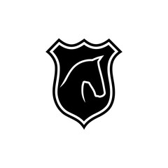 Horse shield icon isolated on white background