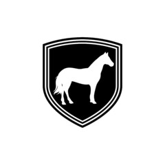 Horse shield icon isolated on white background