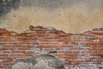Old red brown brick wall texture background