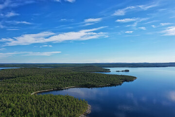 Fototapeta na wymiar forest lake top view, landscape nature view forest, background