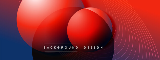 Gradient circles with shadows. Vector techno abstract background. Modern overlapping forms wallpaper background, design template