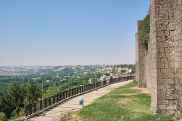 Fototapeta premium Diyarbakir Fortress walls and Hevsel Gardens. Sur, Diyarbakir, Turkey. UNESCO World Heritage Site