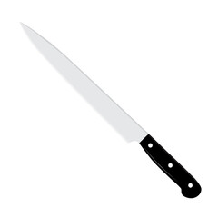 Sharp Chef's kitchen knife isolated on white background