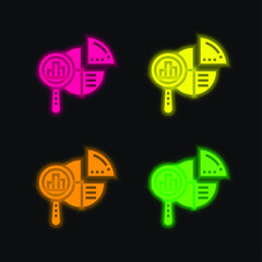 Accounting four color glowing neon vector icon
