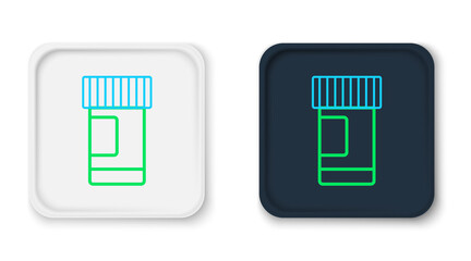 Line Medicine bottle and pills icon isolated on white background. Bottle pill sign. Pharmacy design. Colorful outline concept. Vector