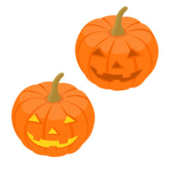 Orange pumpkin with smile for your design for the holiday Halloween.