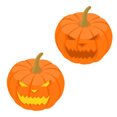 Orange pumpkin with smile for your design for the holiday Halloween.