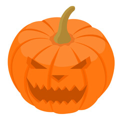 Orange pumpkin with smile for your design for the holiday Halloween.