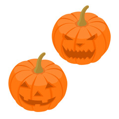Orange pumpkin with smile for your design for the holiday Halloween.