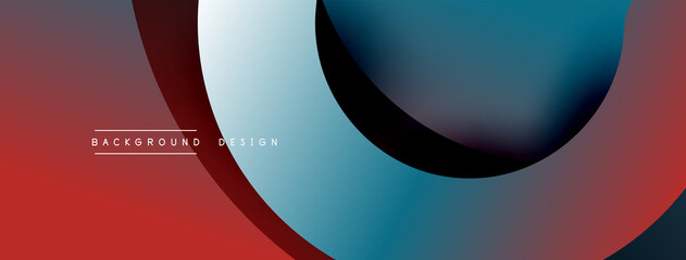 Abstract overlapping lines and circles geometric background with gradient colors