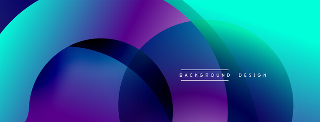 Abstract overlapping lines and circles geometric background with gradient colors