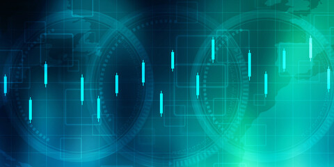2d rendering Stock market online business concept. business Graph 
