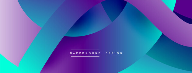 Abstract overlapping lines and circles geometric background with gradient colors