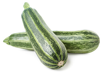Ripe zucchini on a white background. Isolated