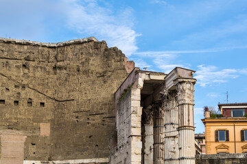 Fototapeta premium Remains of the Temple of Mars Ultor in the Forum of Augustus, Rome, Italy