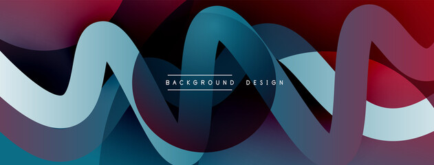 Abstract overlapping lines and circles geometric background with gradient colors