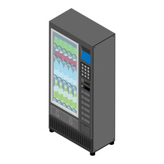 Fototapeta premium Vending machine with snacks and drinks isolated on white background