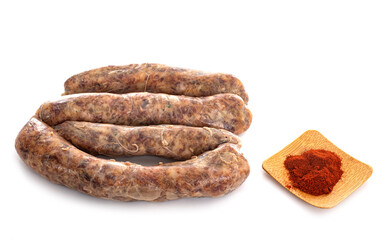 handmade sausages in studio