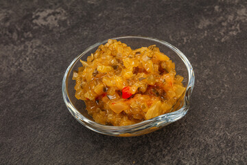 Relish sauce with cucumbers and mustard