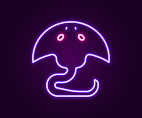 Glowing neon line Stingray icon isolated on black background. Colorful outline concept. Vector