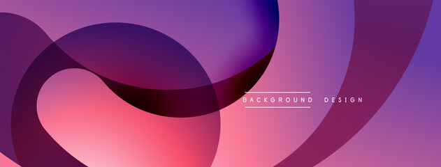 Abstract overlapping lines and circles geometric background with gradient colors