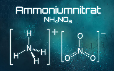 Fototapeta na wymiar Chemische Formel von Ammoniumnitrat