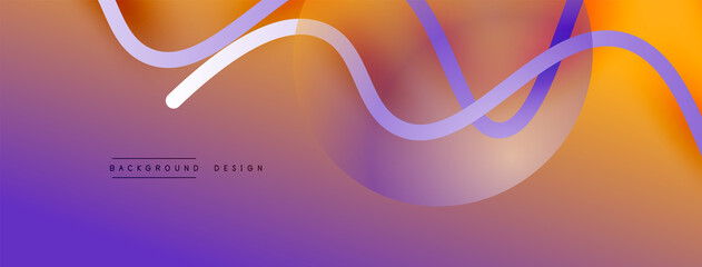 Abstract gradient background with wave line with shadow effect. Geometric composition. 3D shadow effects and fluid gradients