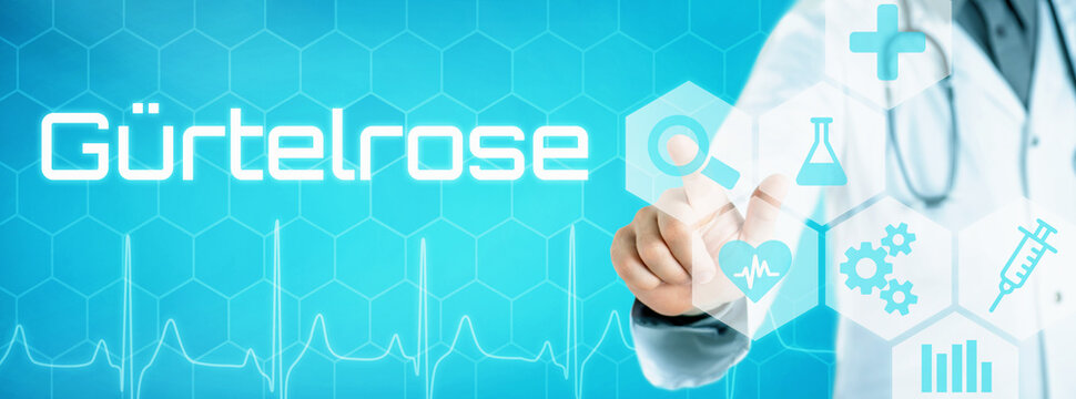 Arzt mit futuristischem Interface - G&uuml;rtelrose