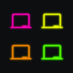 Board four color glowing neon vector icon