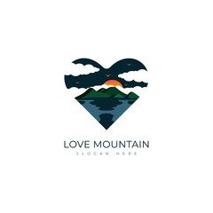 Heart Mountain Logo Design template