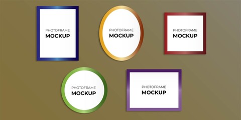 vector illustration for the photo frame set mockup