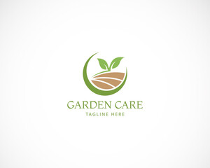 garden care logo creative nature green farm design template