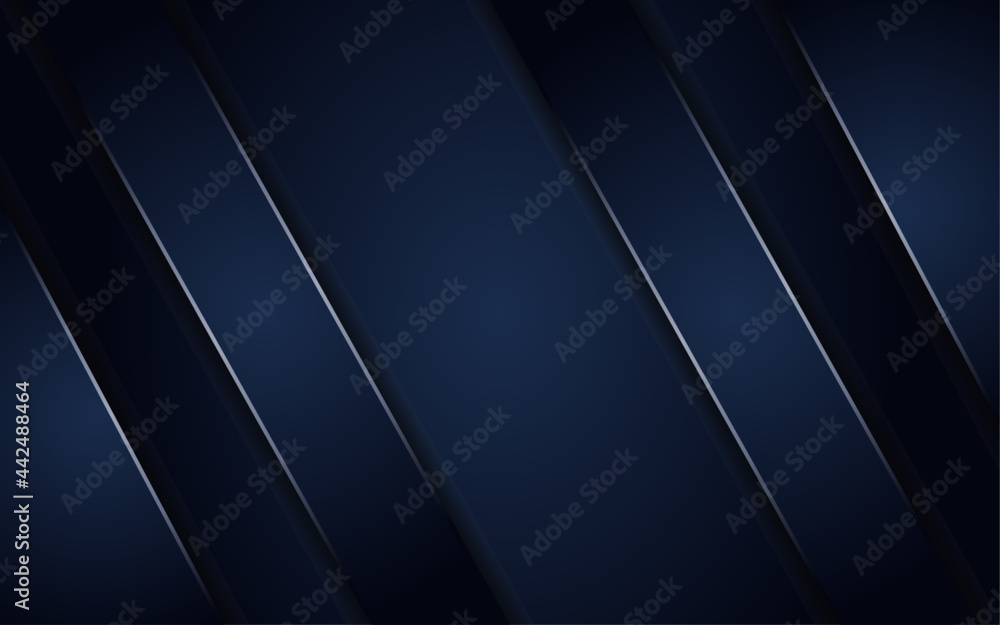 Poster abstract dark blue background with metallic line. long horizontal background design. usable for back