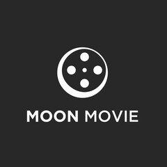 Fototapeta premium abstract movie logo. moon icon