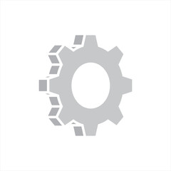 Cog icon. Cogwheel, gear icon with shadow