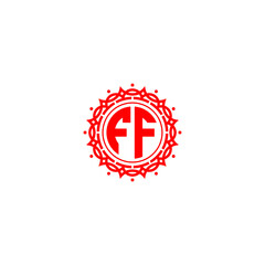 Fototapeta na wymiar initial FF in red stamp logo