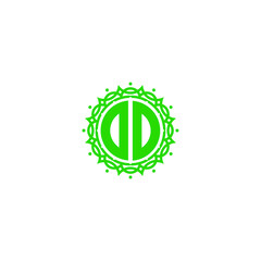 initial DD in green stamp logo