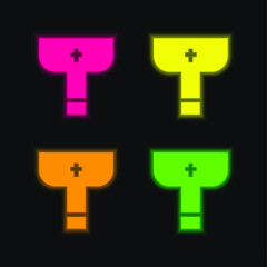 Obraz premium Baptism four color glowing neon vector icon