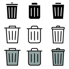 Vector icon trash can. garbage illustration sign collection. waste logo.