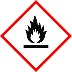 Danger flammable vector icon label warning of potential fire hazard