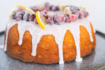 Lemon cranberry bundt cake