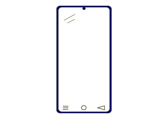 Grafika przedstawiająca smartfon. Wyświetlacz nie posiada wypełnienia w postaci tapety.