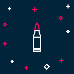 Line Bullet icon isolated on blue background. Colorful outline concept. Vector