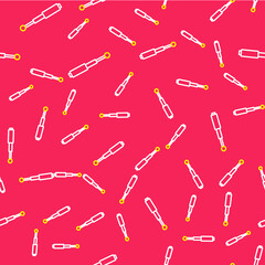 Line Telescopic baton icon isolated seamless pattern on red background. Vector