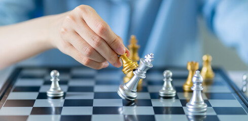 Business concept with chess board