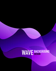 Vertical fluid gradient wave abstract background. Bright color waves in the dark. Vector Illustration For Wallpaper, Banner, Background, Landing Page
