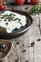 Feta cheese with Thyme and pepper 