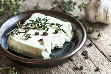 Feta cheese with Thyme and pepper 