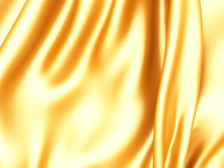 Fototapeta premium Golden silk elegant background. Texture of fabric