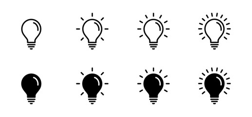 Light Bulb icon set, Idea icon symbol vector	